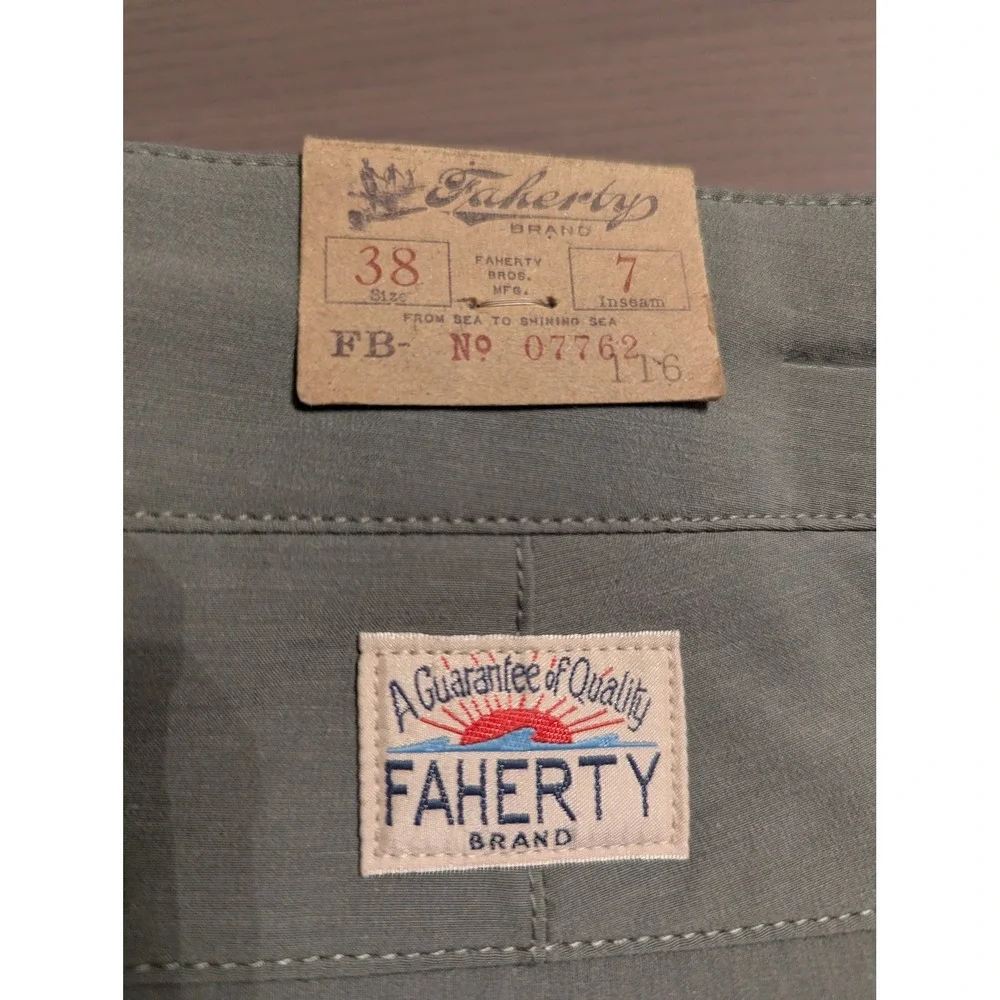 NWT Faherty All Day Shorts Mens 38 Olive Green 7 Inch Inseam Hybrid Swim Water
